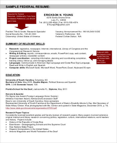 certified federal resume example