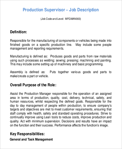 production supervisor job description mining bitcoins