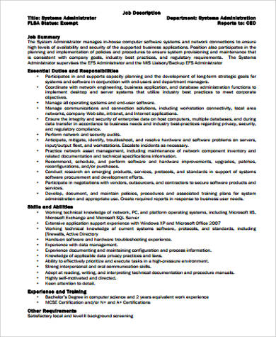 Computer information security job description