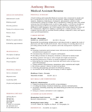 medical assistant customer service resume pdf