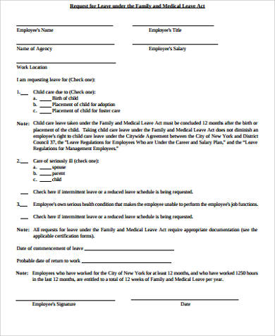 printable family medical leave act form1