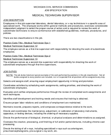 FREE 8+ Sample Medical Technologist Resume Templates in MS Word | PDF