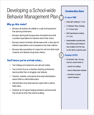 school wide behavior management plan