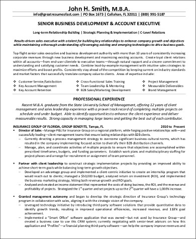 business development executive resume free download