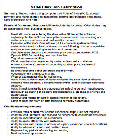retail sales clerk job description pdf