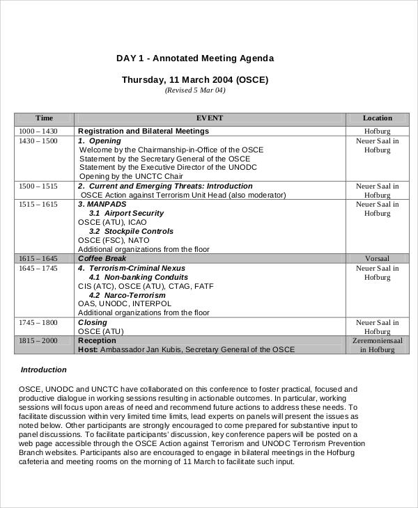 annotated meeting agenda