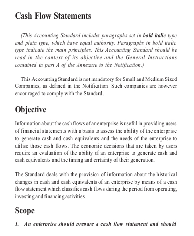 financial cash flow statement