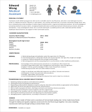 Sample Entry-Level Medical Resume - 6+ Examples in Word, PDF