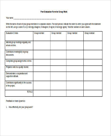 group work peer evaluation form
