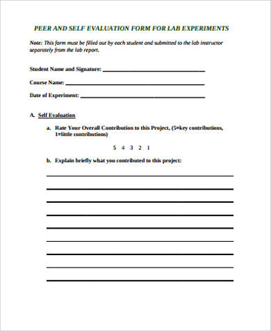 student peer evaluation form pdf