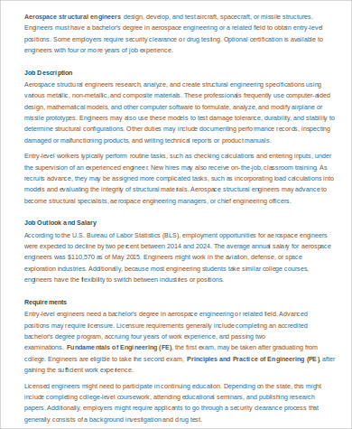 aerospace structural engineer job description