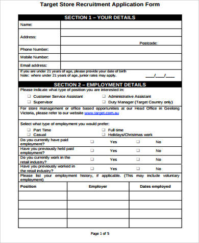 assistant form for application administrative example Job in Form Target 5 Sample  Application PDF  Examples