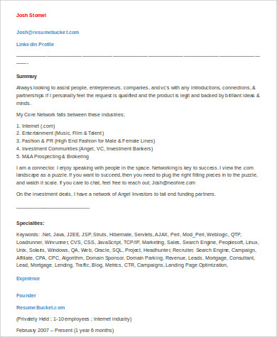 startup ceo resume