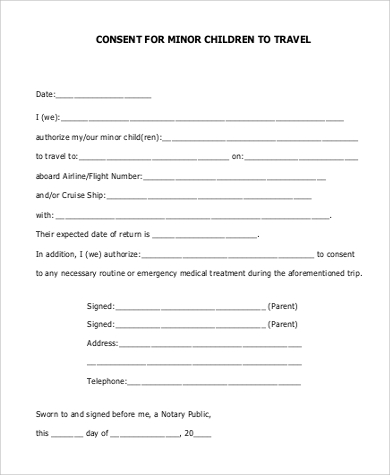 FREE 5+ Sample Child Travel Consent Forms in PDF