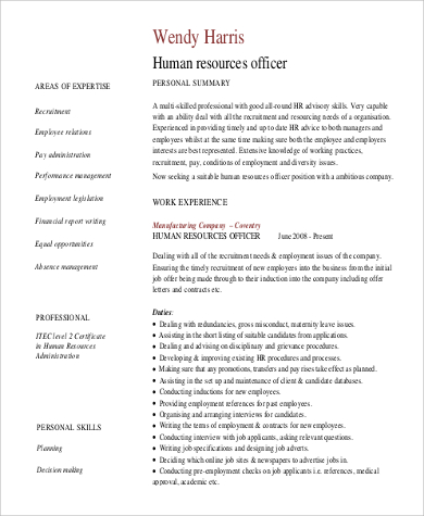 resume summary examples for hard worker