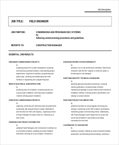 Logging engineer job description