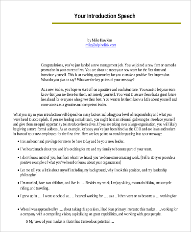 speech introduction in pdf