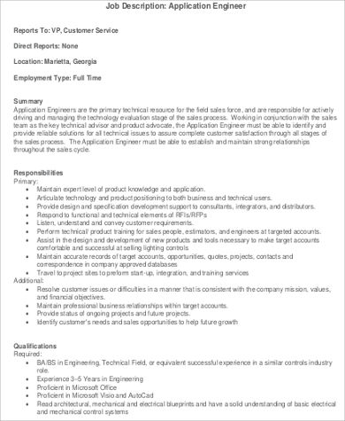 application engineer job description example3