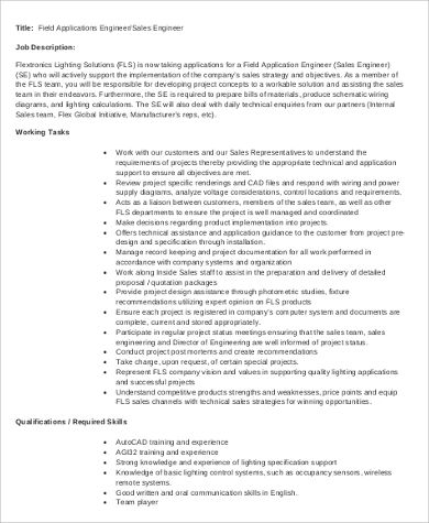 field application engineer job description sample1