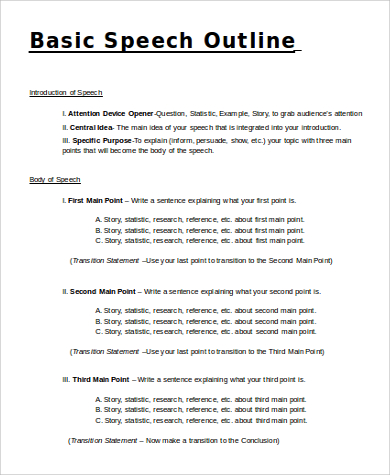 basic speech outline