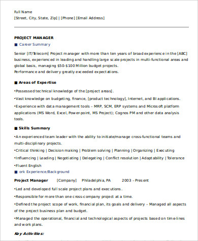 FREE 8+ Sample Executive Summary Resume Templates in MS ...