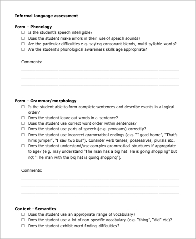 informal language assessment in pdf