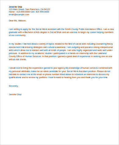 FREE 9+ Sample Social Work Cover Letter Templates in MS Word