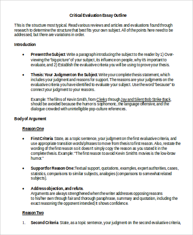 critical evaluation of a research paper example