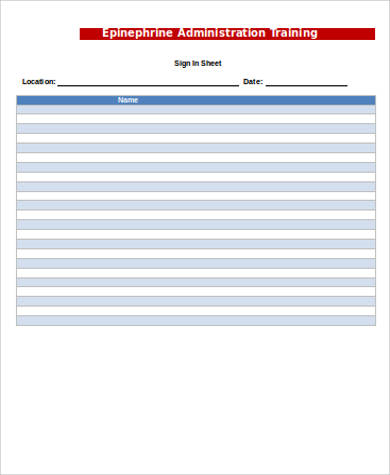 training sign in sheet in word1