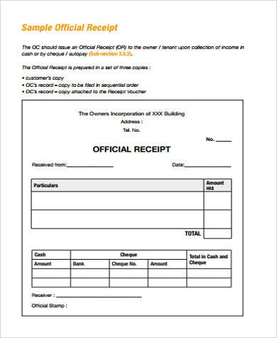 sample official receipt pdf
