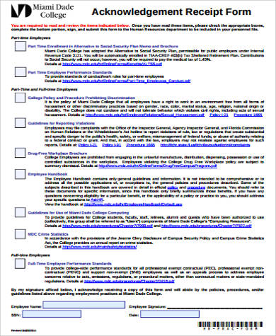 acknowledgement receipt form pdf