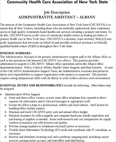 administrative duties assistants sampletemplates
