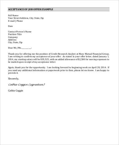 offer acceptance thank you letter pdf