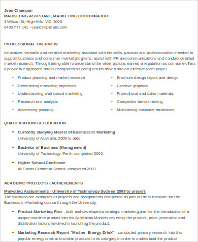 professional marketing coordinator resume1