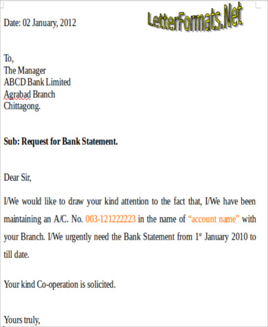 how to write a bank application letter