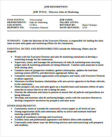 director of sales and marketing job description1