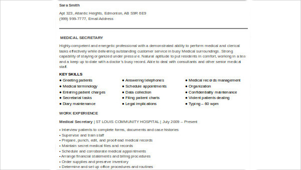 sample skills for medical resume