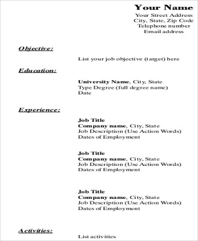 Medical Resume Format Examples