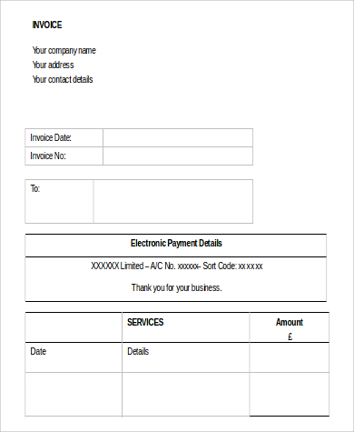 free 9 sample printable invoice templates in ms word pdf