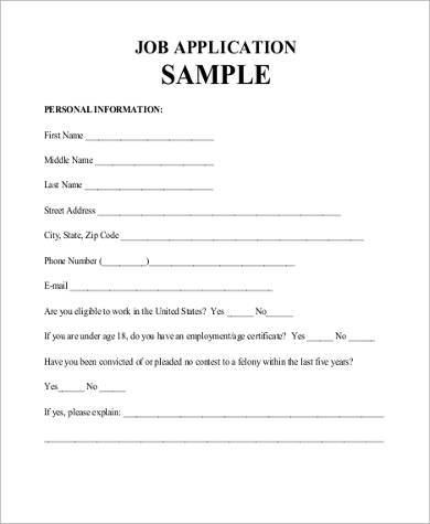 FREE 10+ Sample Job Application Forms in PDF