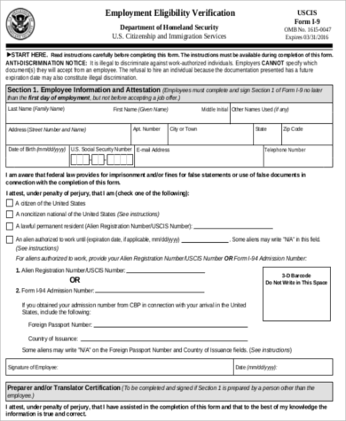 work authorization verification form
