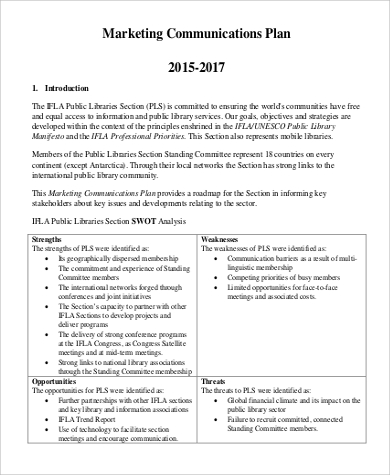 marketing communication plan