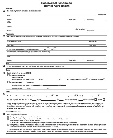 lease home rental agreement