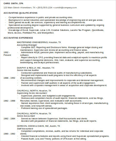 Free 9 Sample Staff Accountant Resume Templates In Ms Word Pdf