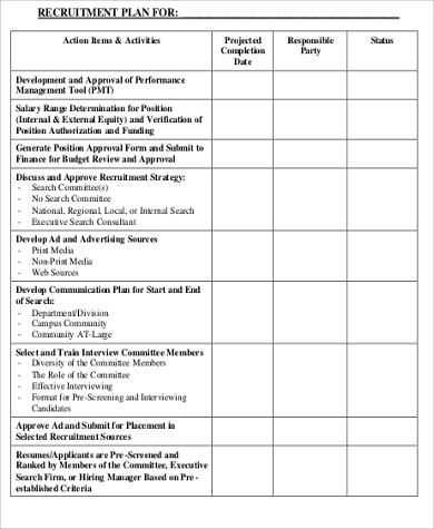 hr recruitment action plan