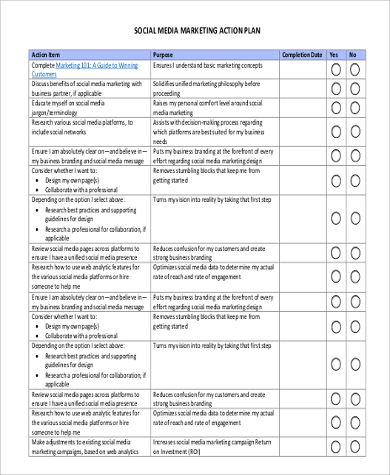 social media marketing action plan