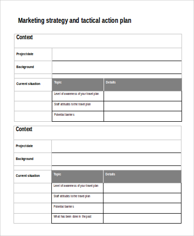 marketing strategy and tactical action plan sample in word