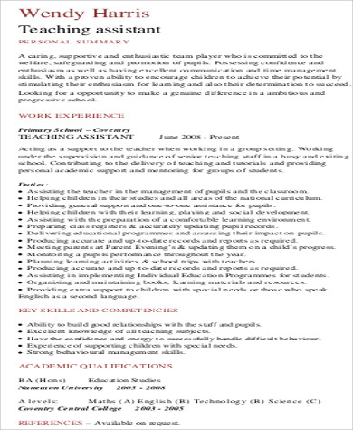 teaching assistant experience resume