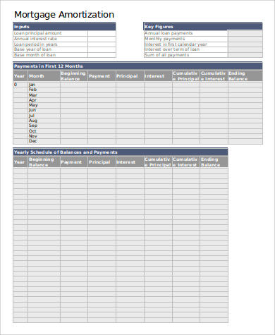 mortgage amortization loan chart