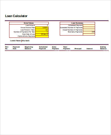 personal amortization loan chart